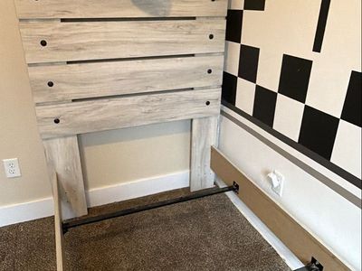 Twin bed with two drawer nightstand