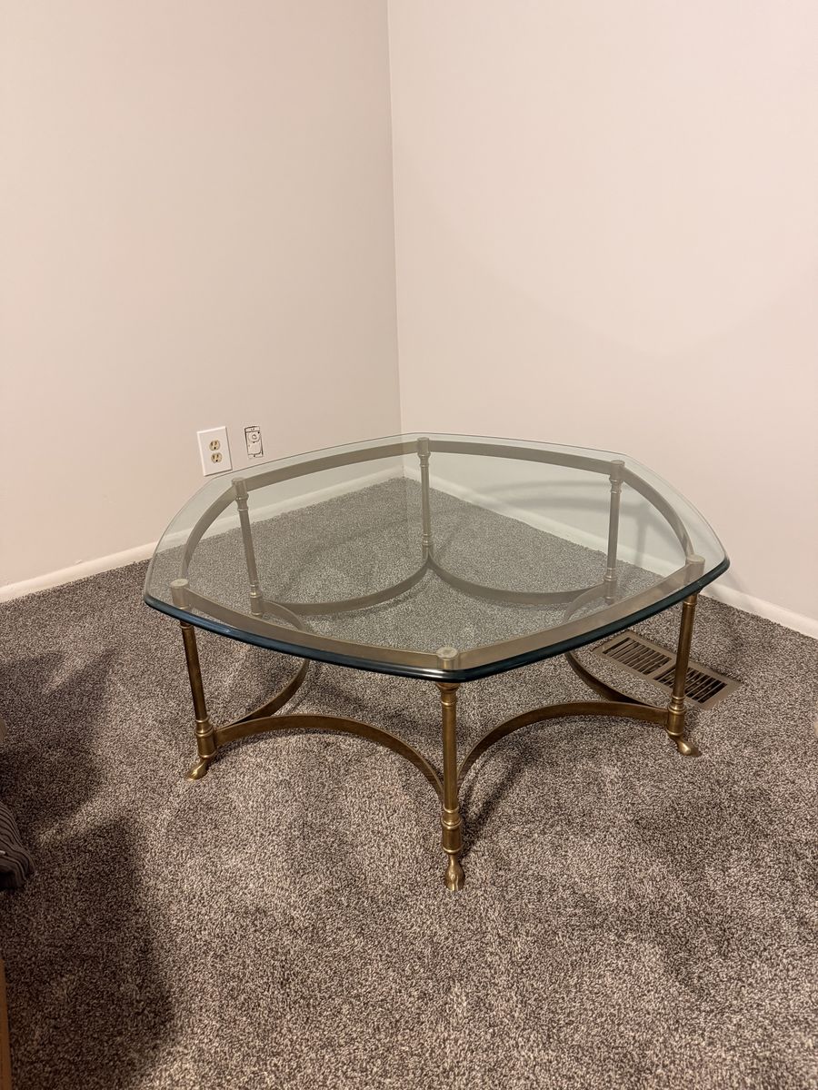 Glass table, end table, coffee table 150 obo