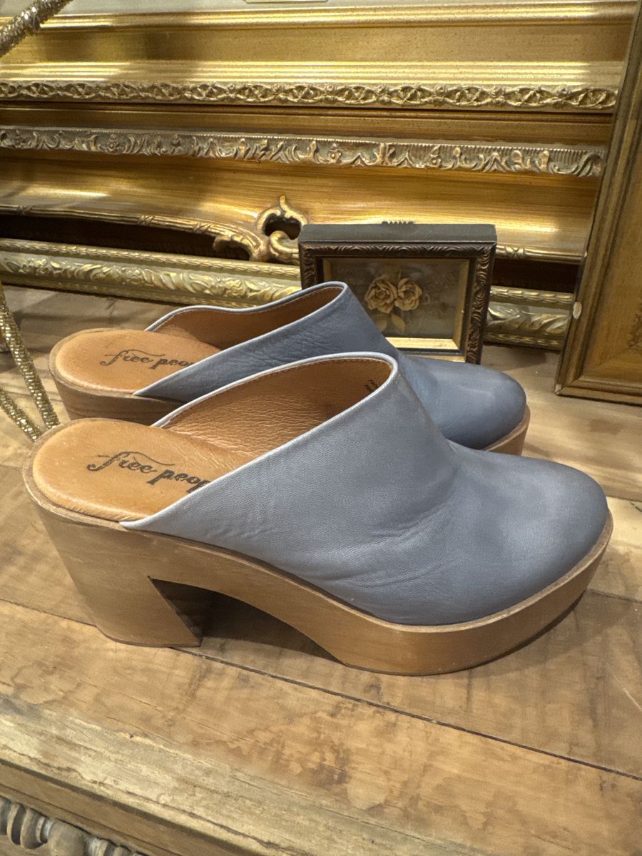 Free People Leather And Wooden mules
