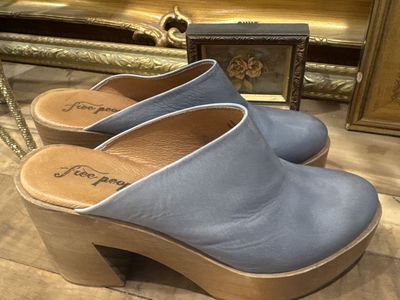 Free People Leather And Wooden mules