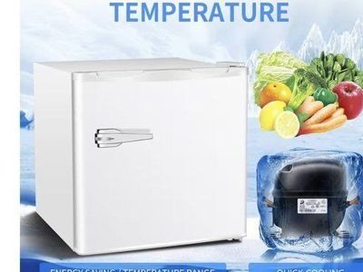 Compact 1.2 cu. ft. Upright Freezer, White, 7-Grade Adjustable Temperature