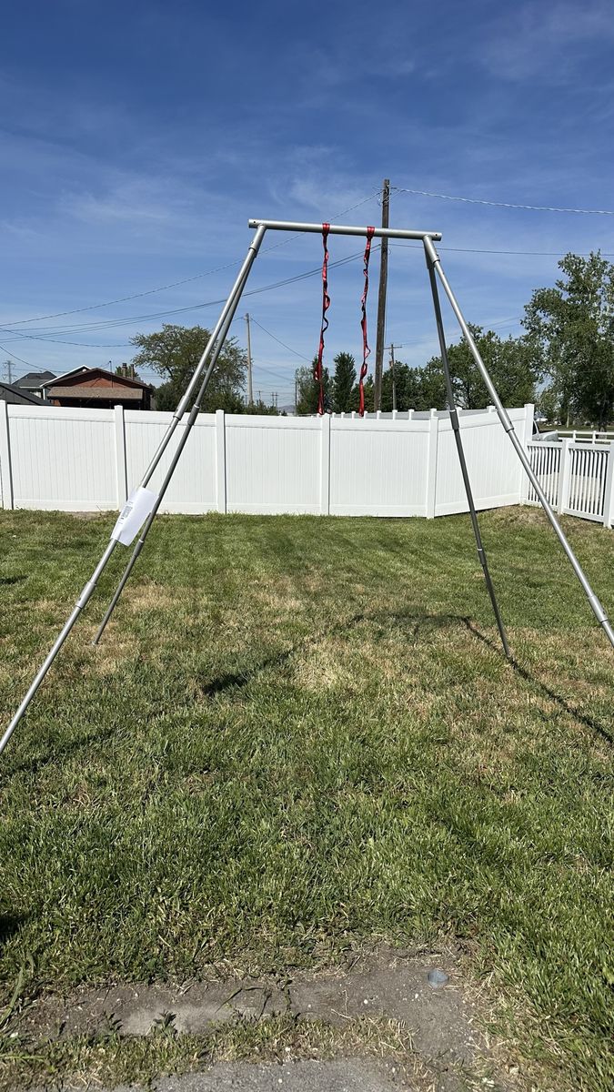 Aerial Yoga Frame with Red Straps