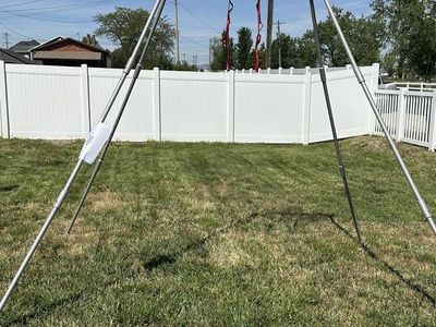 Aerial Yoga Frame with Red Straps