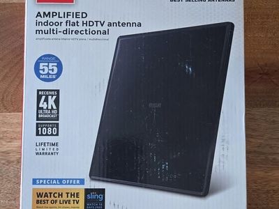 RCA Amplified indoor flat HDTV Antenna multi-directional ANT1450BZ