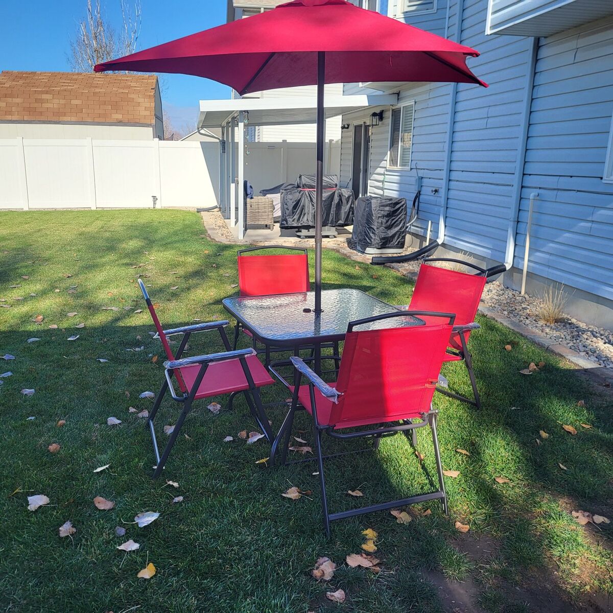 6pc Albany Lane Outdoor Patio Set Red