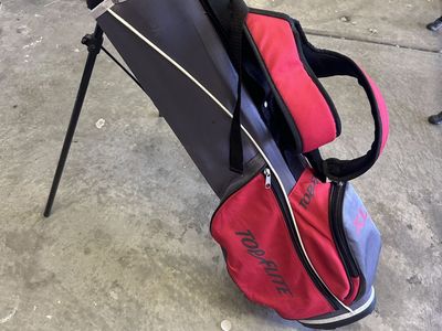 Top Flite XLj Junior Golf Stand Bag Red Gray Dual Strap Carry Bag