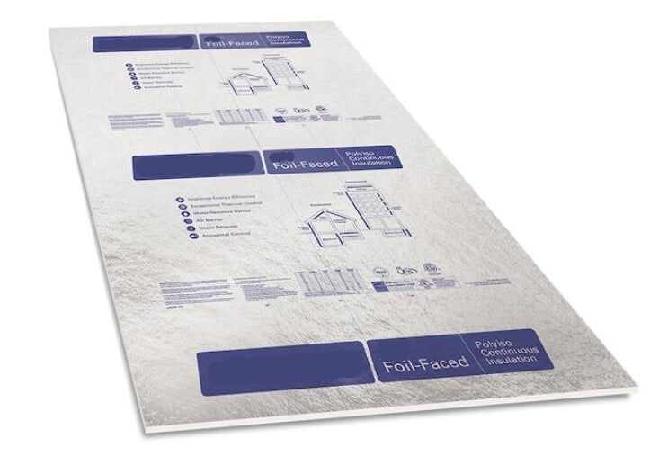 SAVE >60% - NEW Polyiso Insulation Foam Board - Foil-faced - 4'x8' Sheets