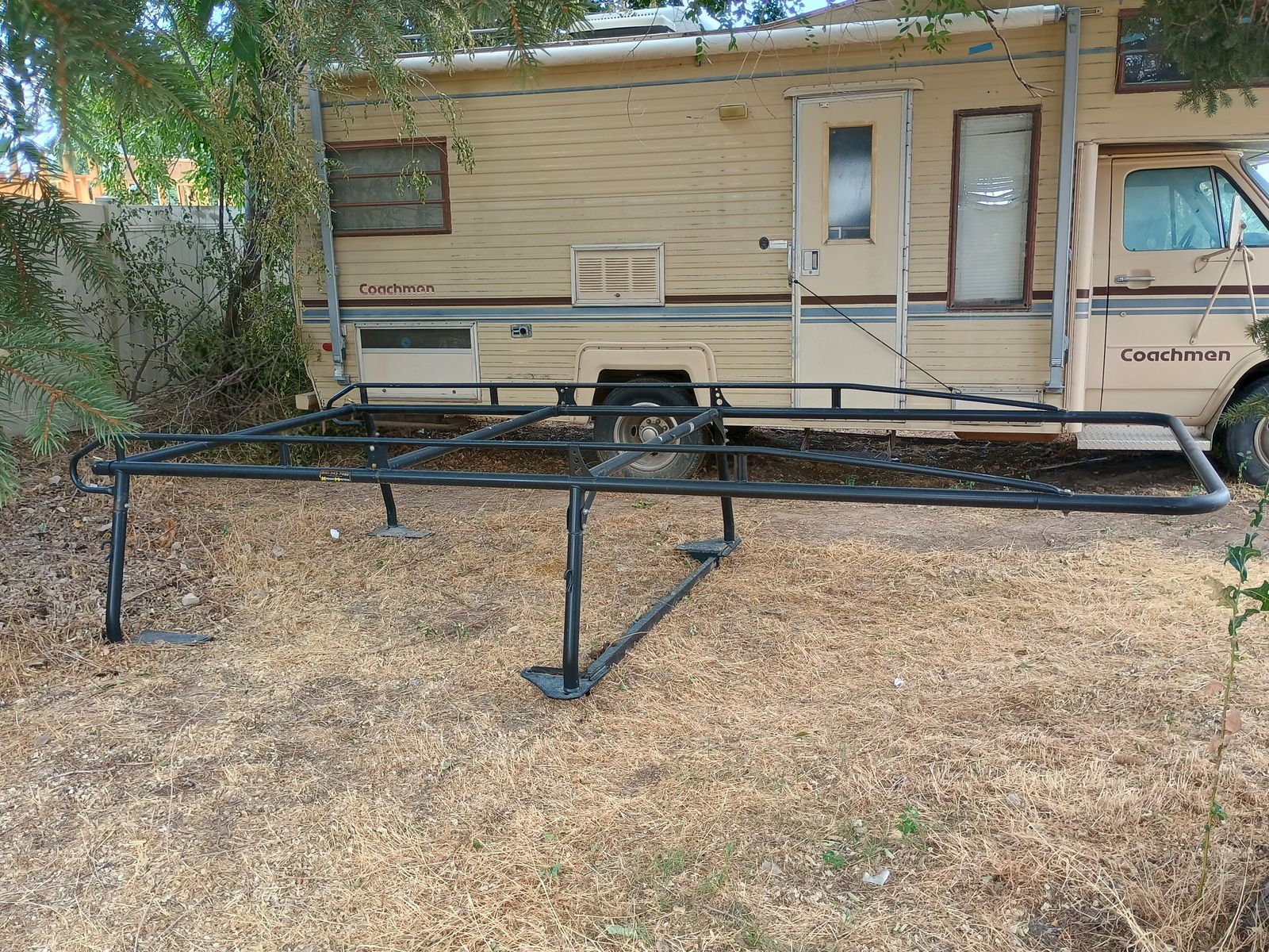 Heavy-Duty Universal Truck Bed Ladder Rack - Black Steel, Adjustable