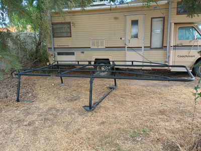 Heavy-Duty Universal Truck Bed Ladder Rack - Black Steel, Adjustable