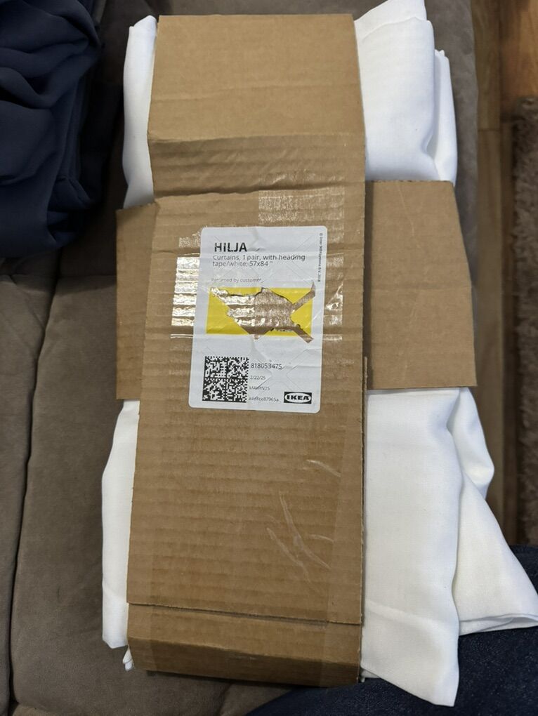 New Ikea curtains 1 pair With heading White