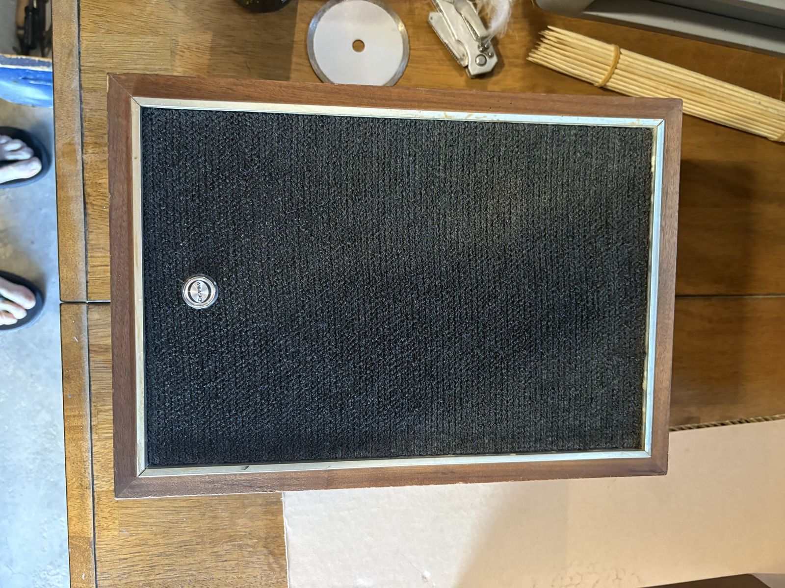 Vintage Denon Wooden Cabinet Home Audio Speaker