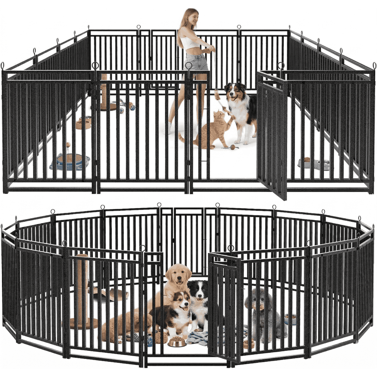 NEW Dog Fence Outdoor Indoor, 40" Inch Height 16 Panels Dog Playpen for Large/Medium/Small Dogs