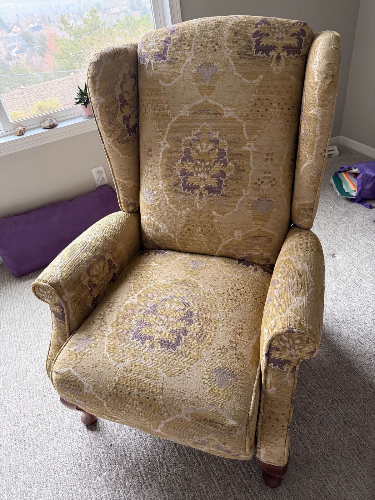 Unique Contemporary Recliner with Pillow and Sham
