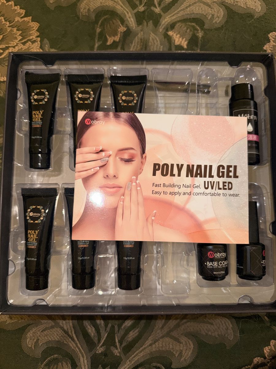 Mobray Poly Nail Gel Kit - UV/LED Fast Building Nail Extension Gel Set with Base & Top Coat