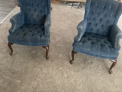 Vintage velvet parlor chairs