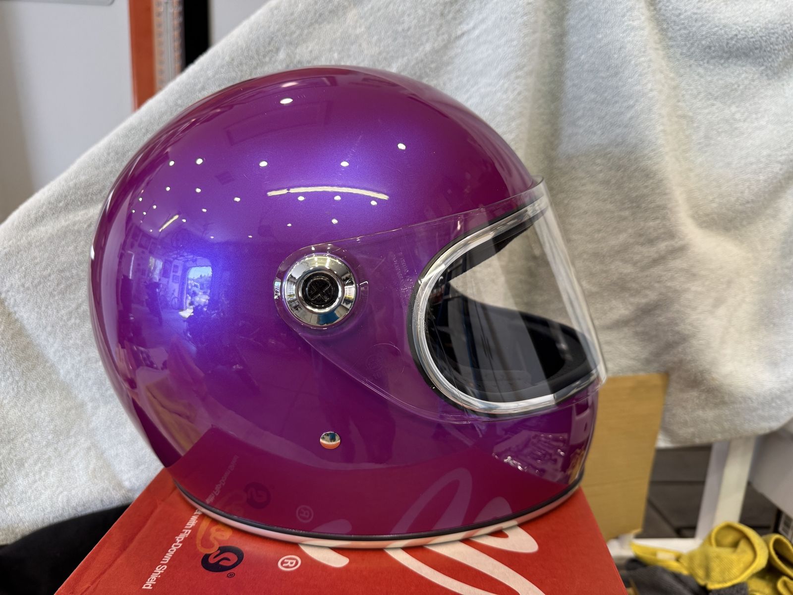 Biltwell “Gringo” Metallica Grape Full-Face motorcycle helmet- barely worn