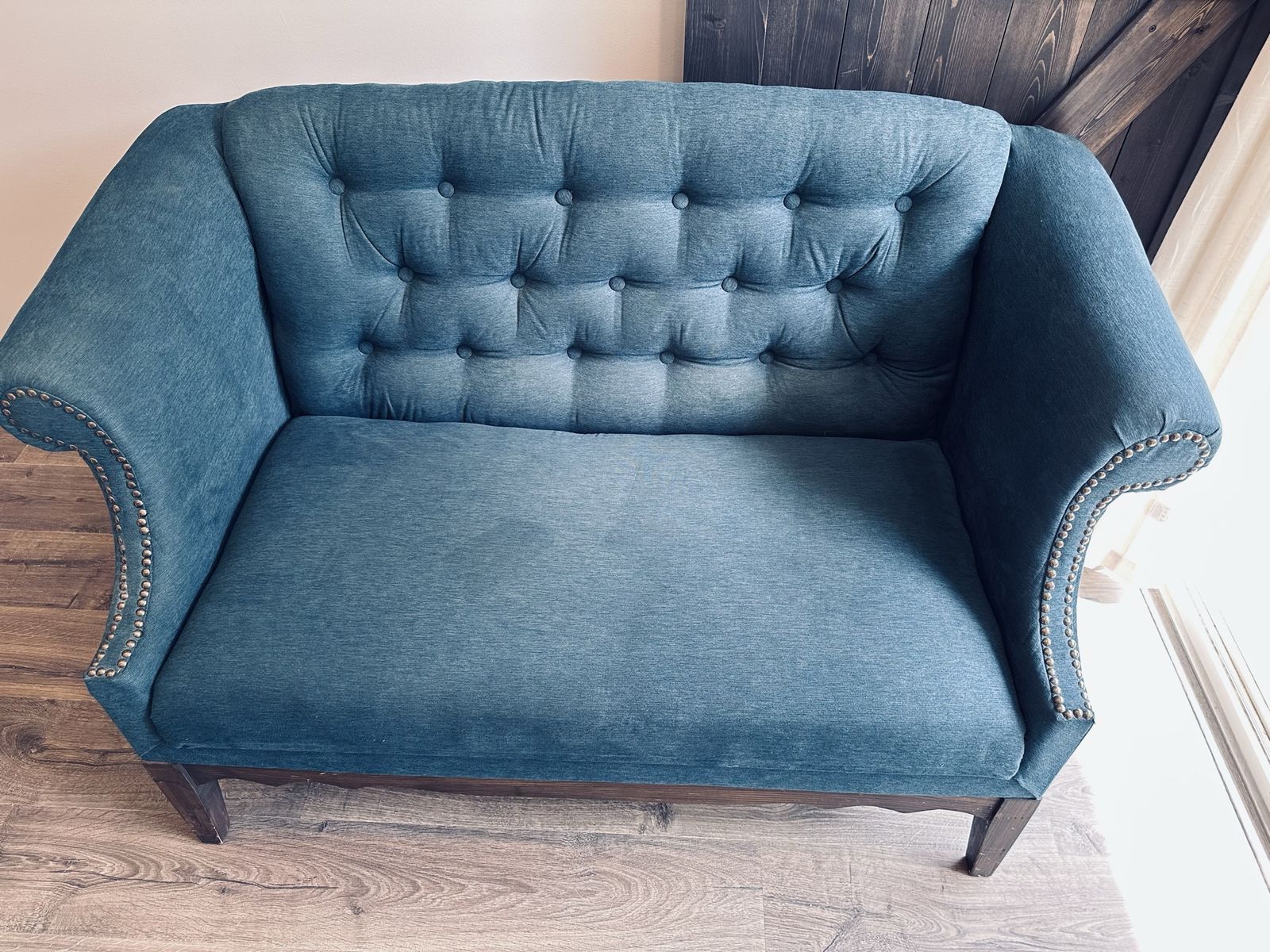 Adorable Dark Blue Loveseat