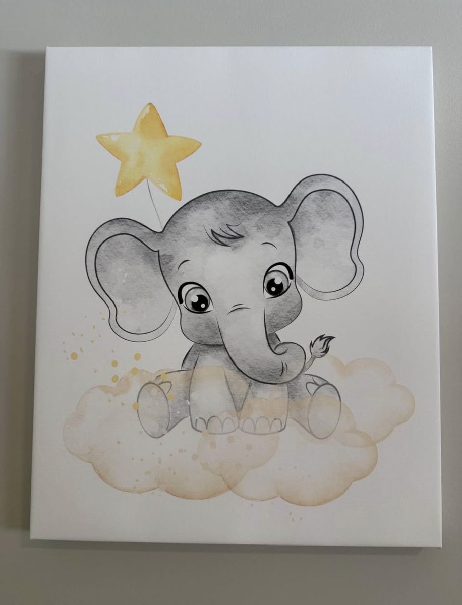 Elephant Nursery Decor + Blanket & Clock