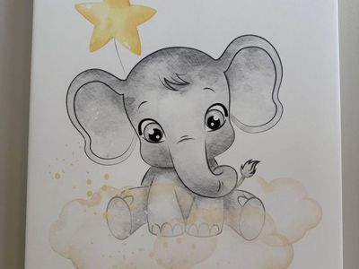 Elephant Nursery Decor + Blanket & Clock