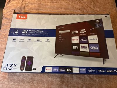 43" TCL Roku TV (with remote)