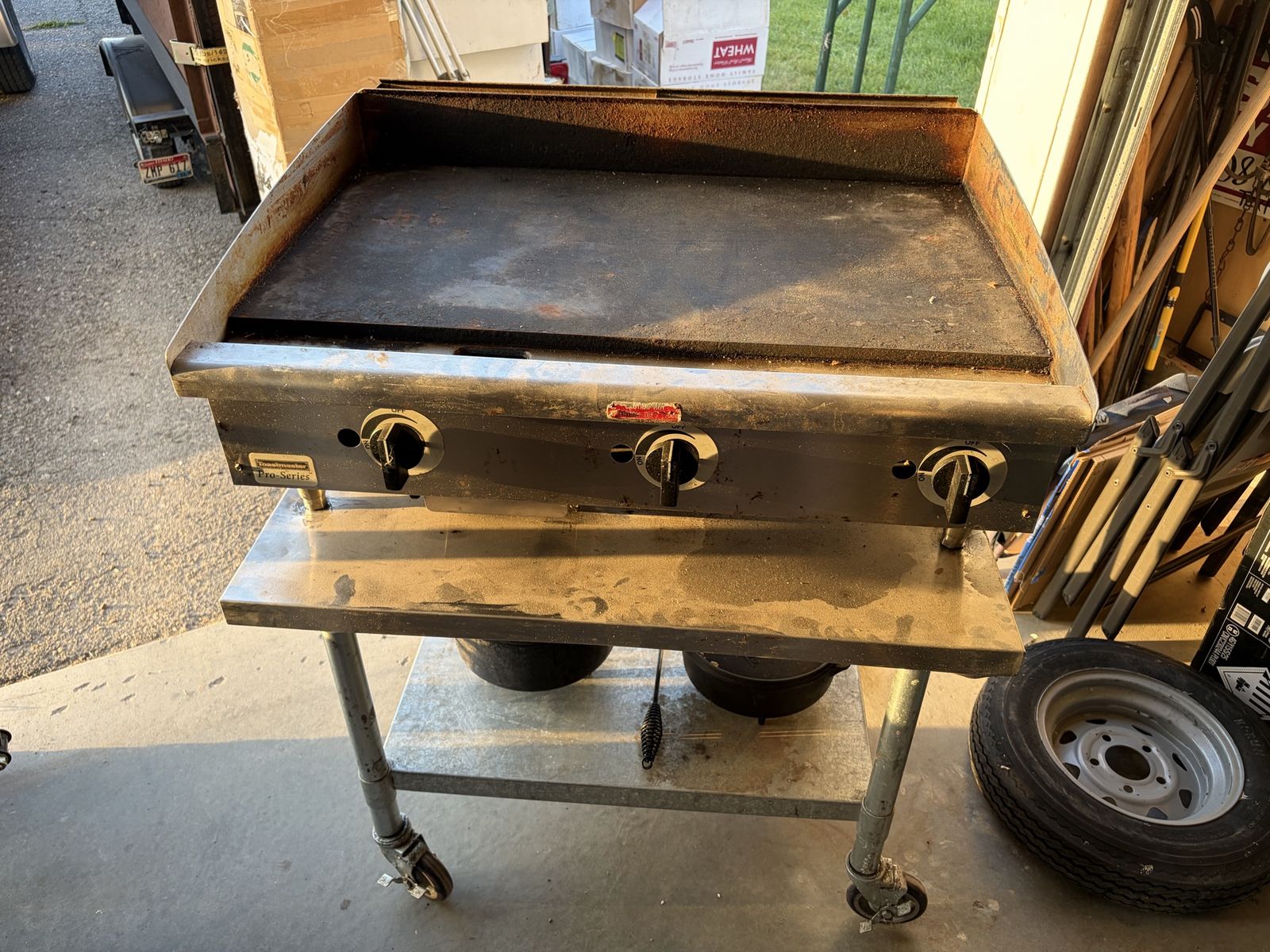 Commercial Gas Griddle Grill, Restaurant Flat Top, Used, Good Condition, NSF Rated
