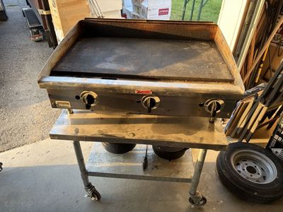 Commercial Gas Griddle Grill, Restaurant Flat Top, Used, Good Condition, NSF Rated