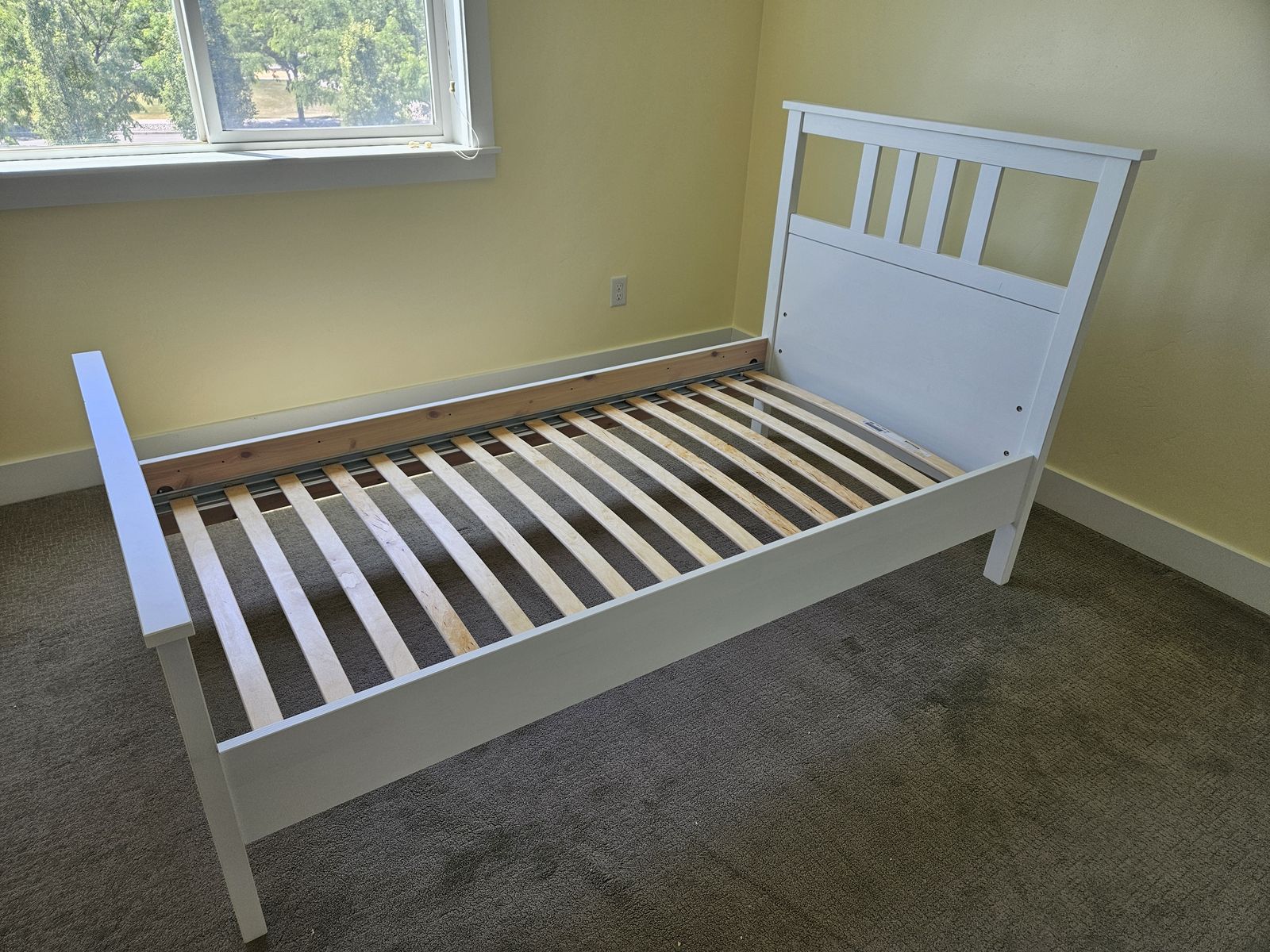 Used IKEA white Hemnes twin bedframe
