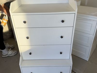 White furniture for sale desks, dresser, drawers, nightstand, etc