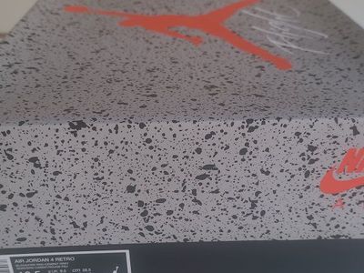 Nike Air Jordan 4 Retro Black Fire Red Cement Grey Size 10.5