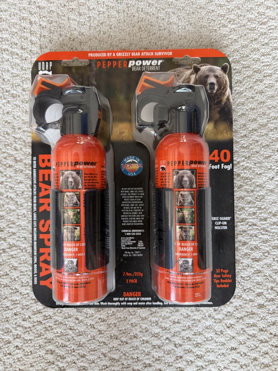 UDAP Pepper Power Bear Spray Deterrent 2-Pack (7.9 oz Each) with Holsters