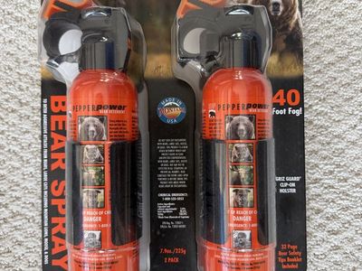 UDAP Pepper Power Bear Spray Deterrent 2-Pack (7.9 oz Each) with Holsters