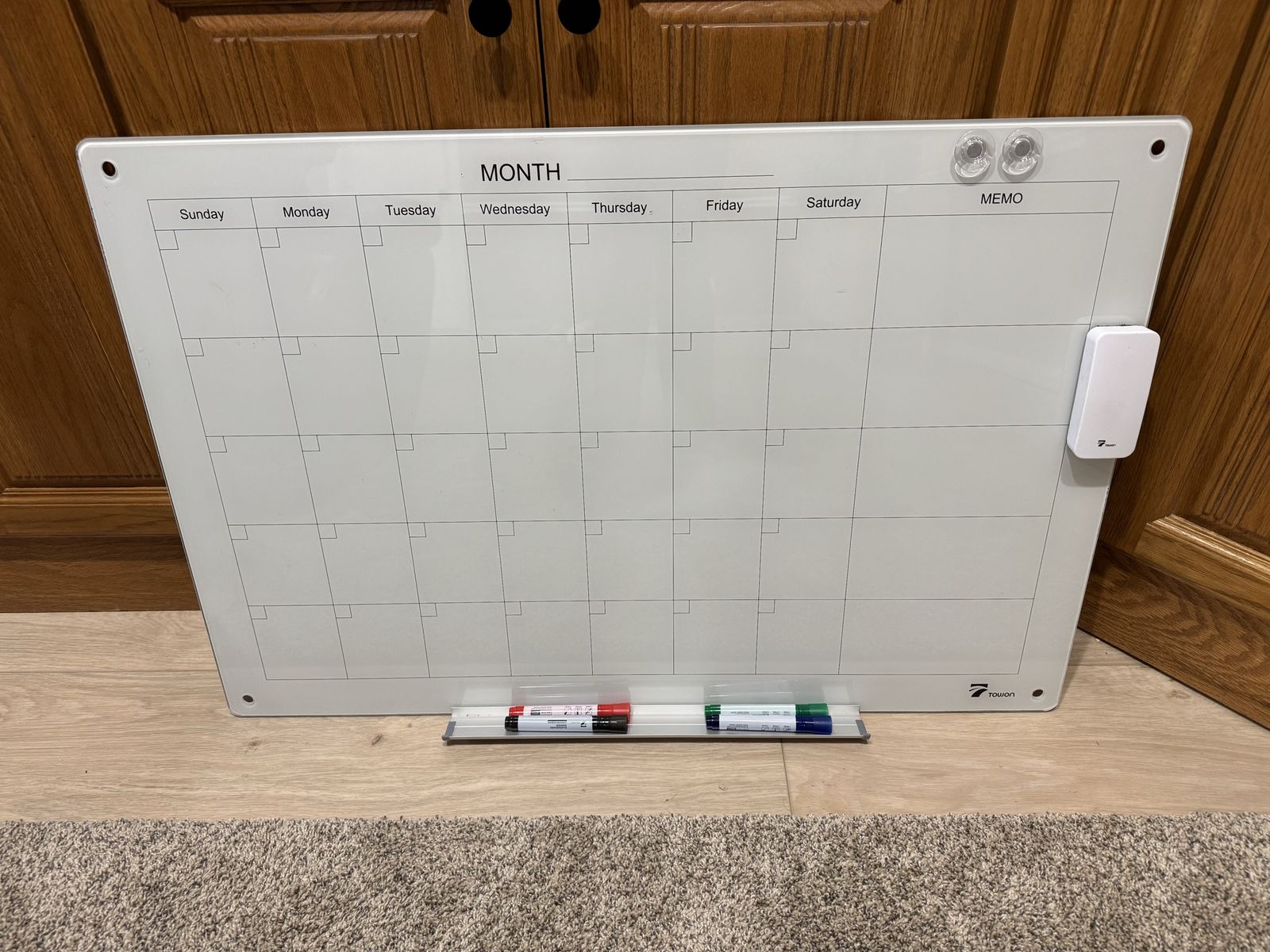 Magnetic Glass Whiteboard Calendar & Dry Erase Glass Board – Like New!