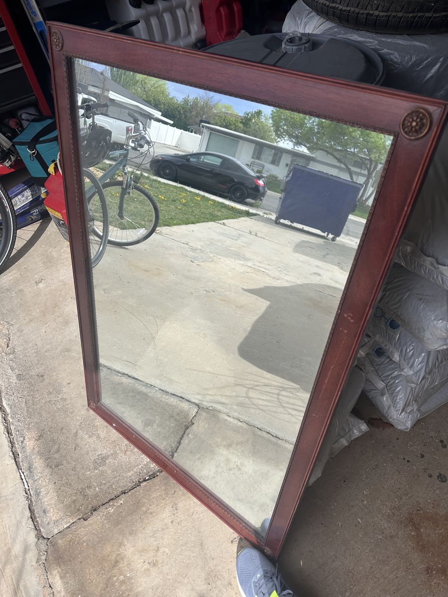 Large Solid Wood Mirror
