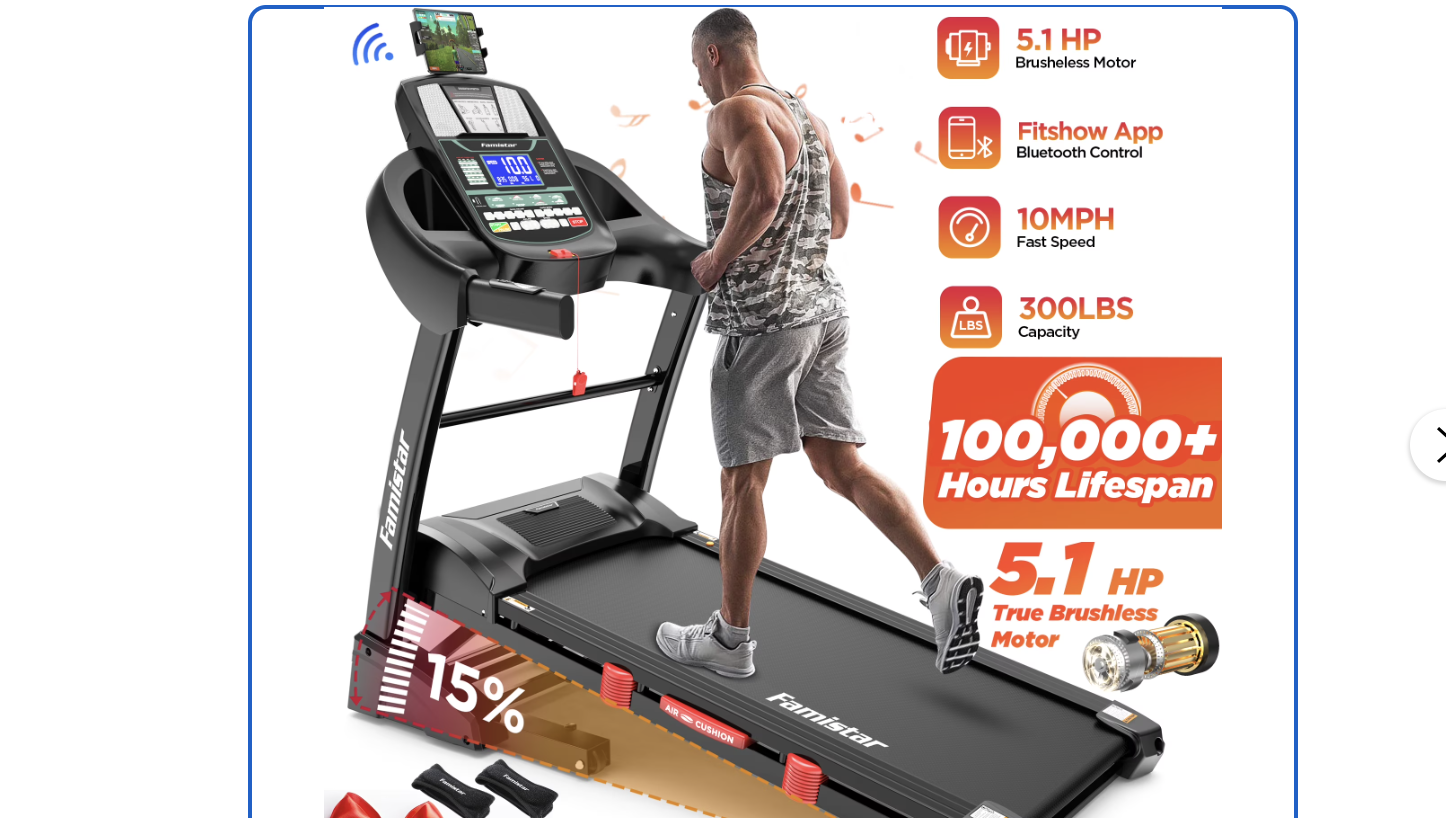 New in Box 5.1HP Folding Treadmill, 15% Auto Incline, 300 LB Capacity, Portable Foldable Treadmill