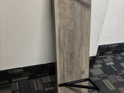 Rustic Wood Wall Shelf with Black Metal Brackets - Modern Farmhouse Floating Display
