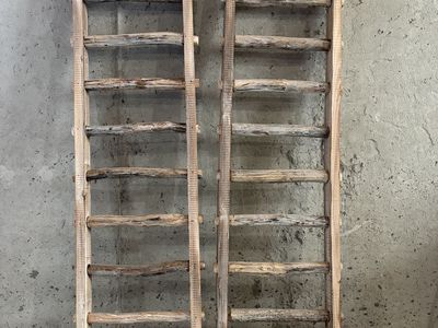 Rustic Decorative Wood Ladders - Set of 2, Natural Finish
