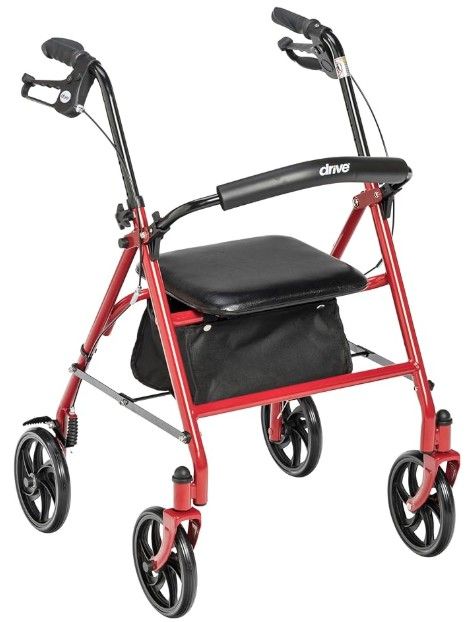 Drive Medical Rollator Walker with Seat - Stable Mobility Support
