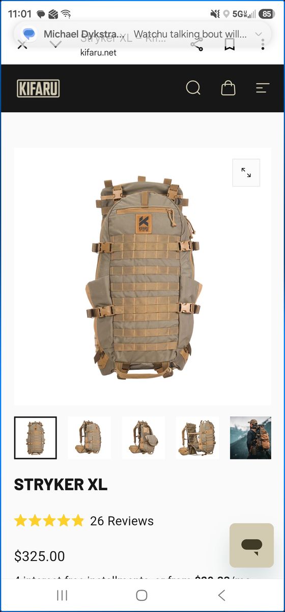 Kifaru Stryker XL and Reckoning packs