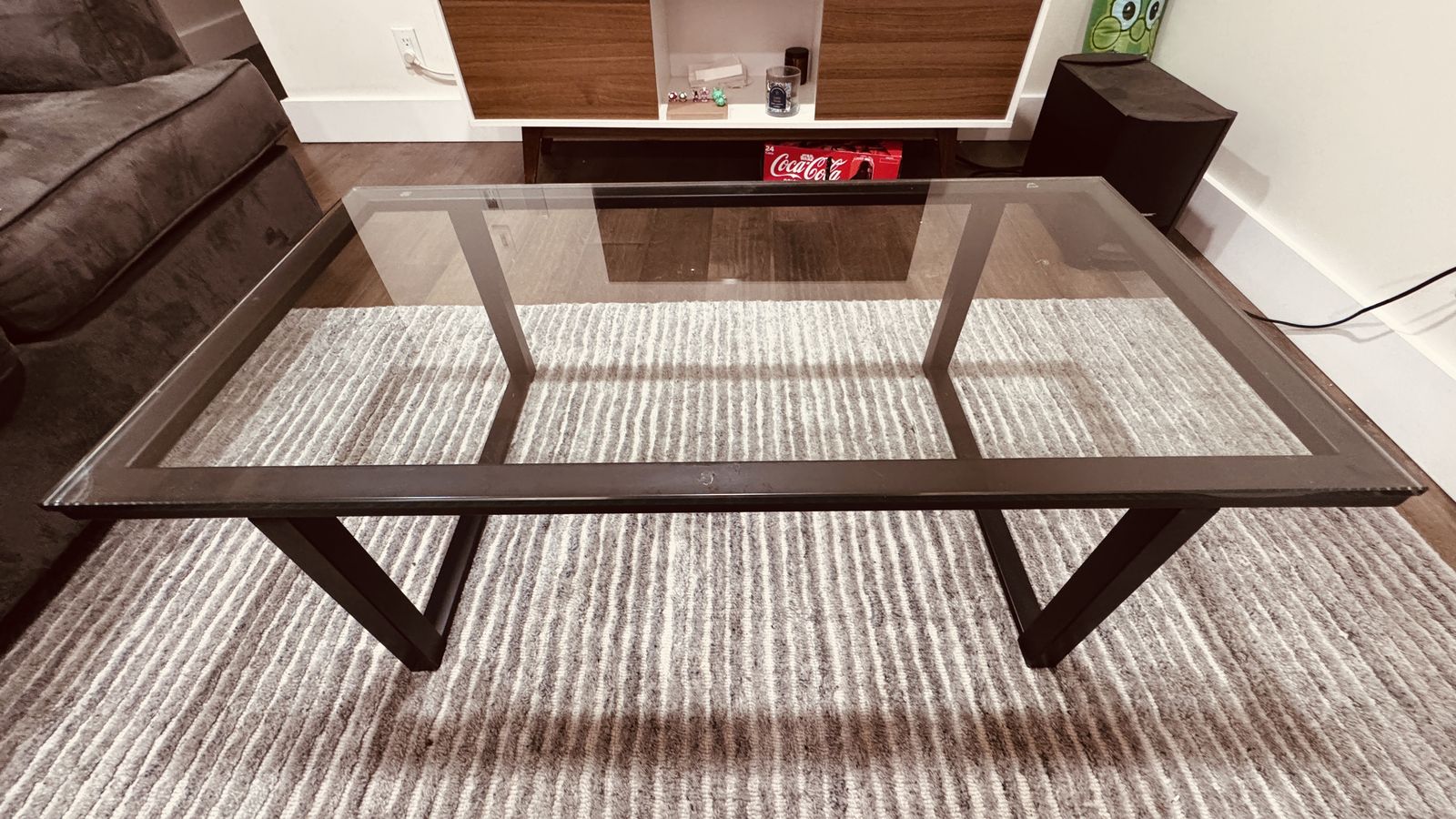 Crate & Barrel Contemporary Glass Coffee Table