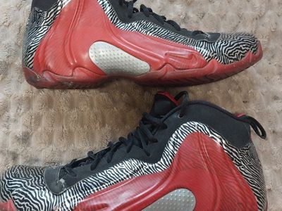 Nike Flightposite Exposed Zebra Red Black Basketball Shoes Men's Size 10 Foamposite