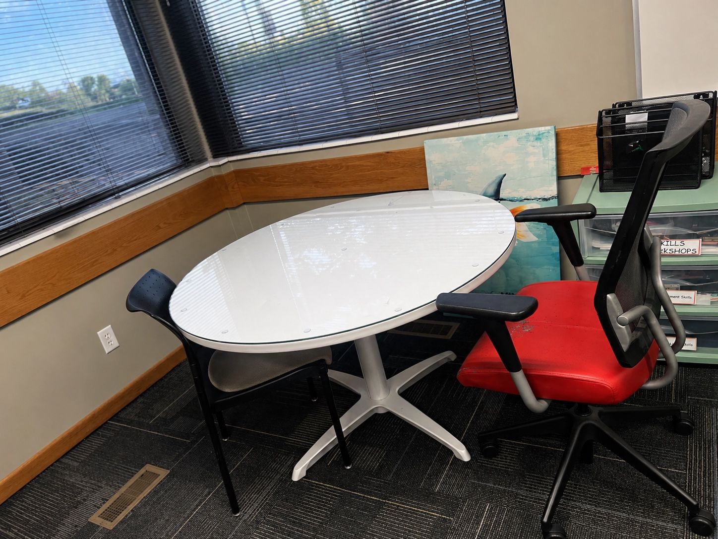 Modern Oval Glass Top Table