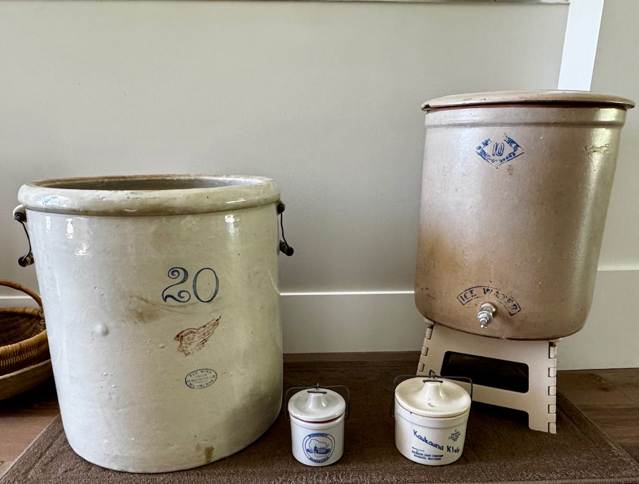 4 Piece Antique Crock Collection