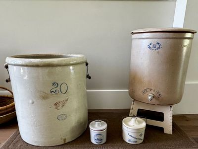 4 Piece Antique Crock Collection