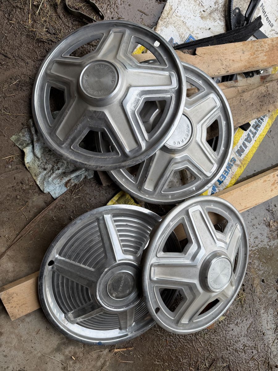 1969 Vintage Ford Mustang Wheel Covers Hubcaps. 