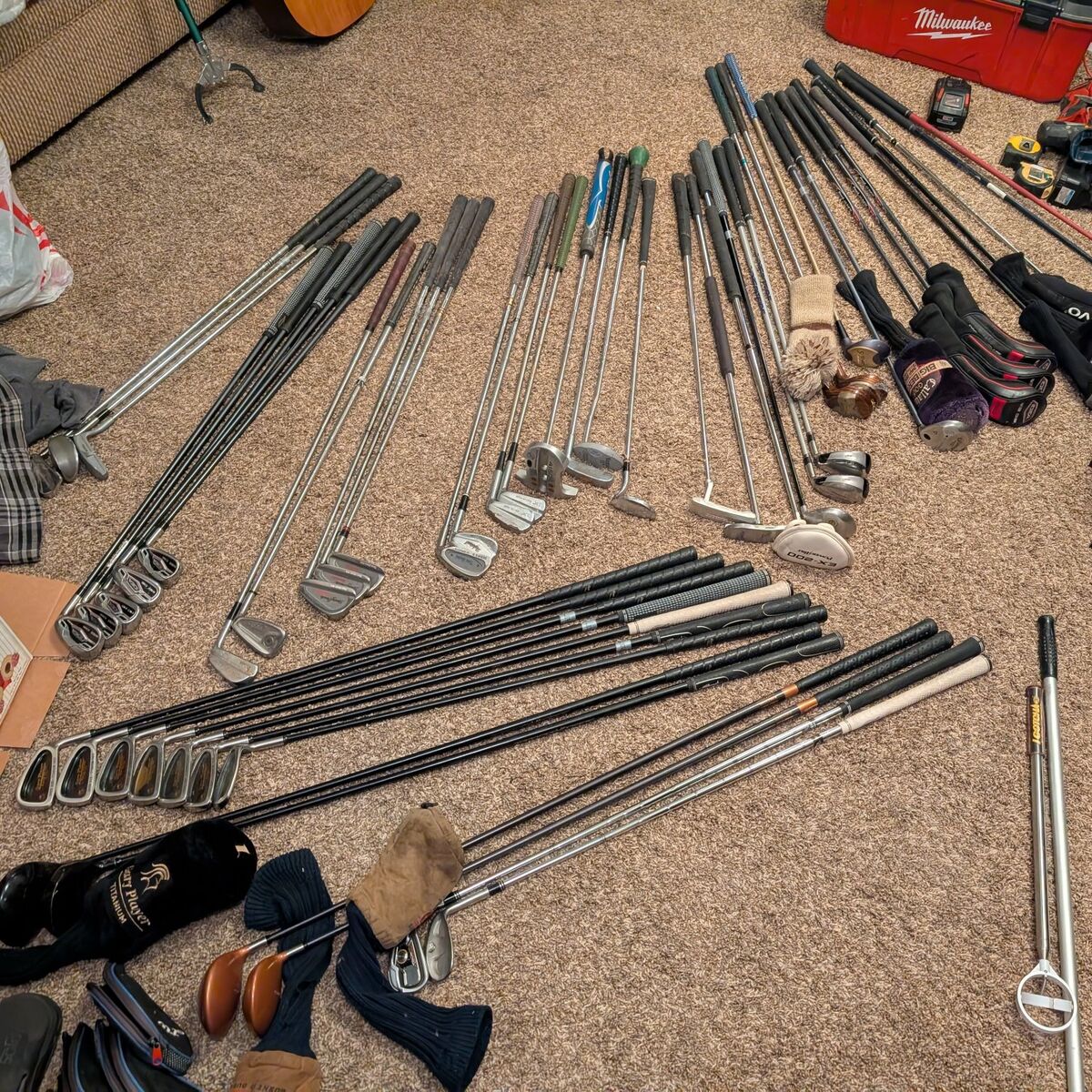 50+ Golf clubs for sale, covers, and bag