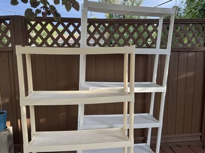 2 Plastic Shelving Units