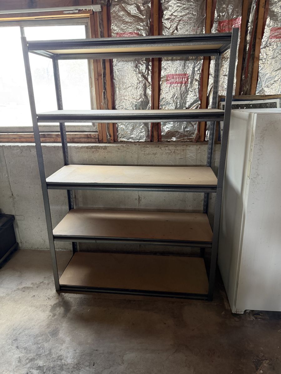 Heavy Duty 5-Tier Metal Storage Shelving Unit with Particle Board Shelves