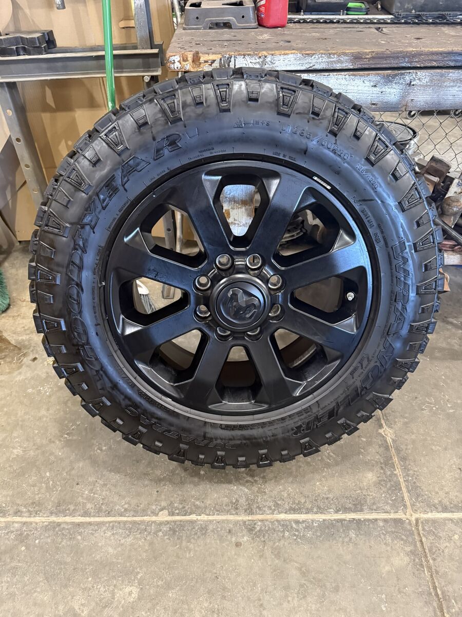 20" Dodge Ram 2500 3500 Midnight Edition OEM Black Wheels with Studded tires