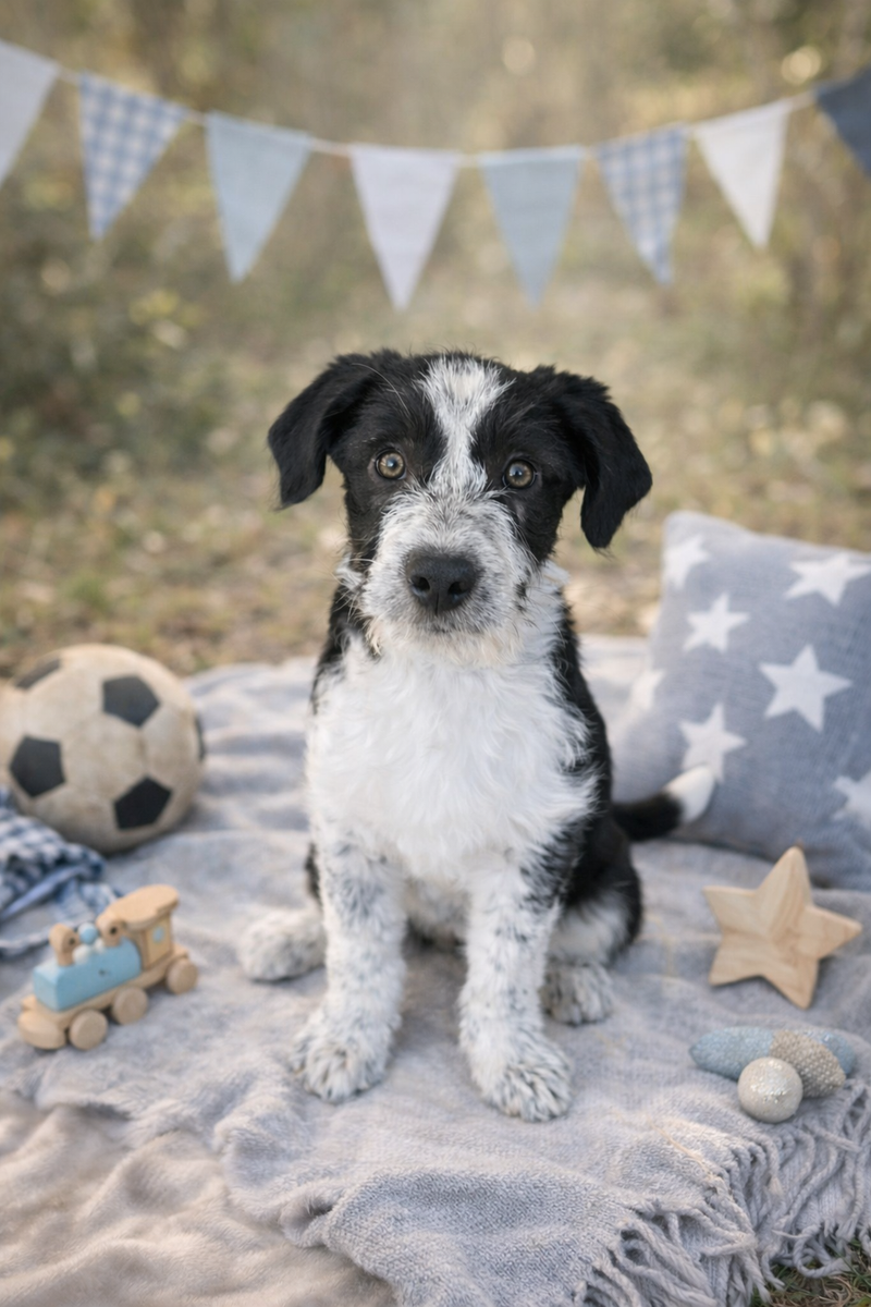Bearded Collie/Black Lab Mix Puppy