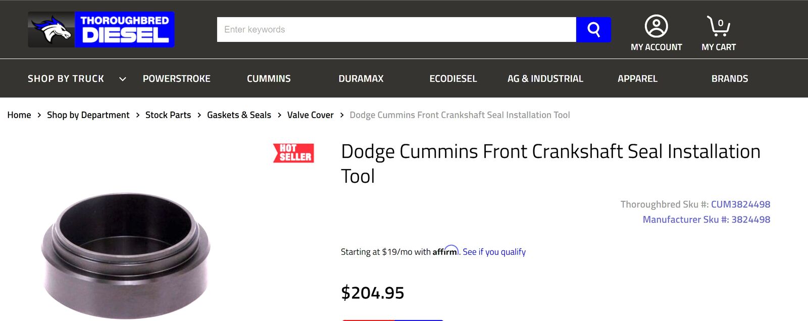 Ram Cummins Crankshaft Seal Installation Tool